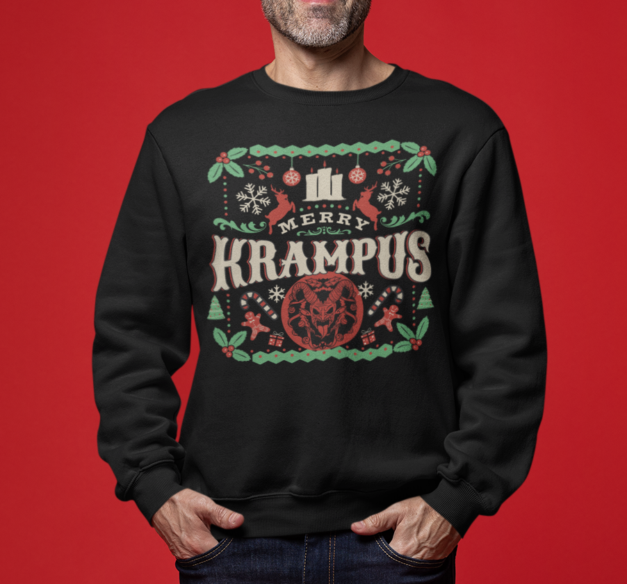 Merry Krampus Sweatshirt Ugly Christmas Sweater