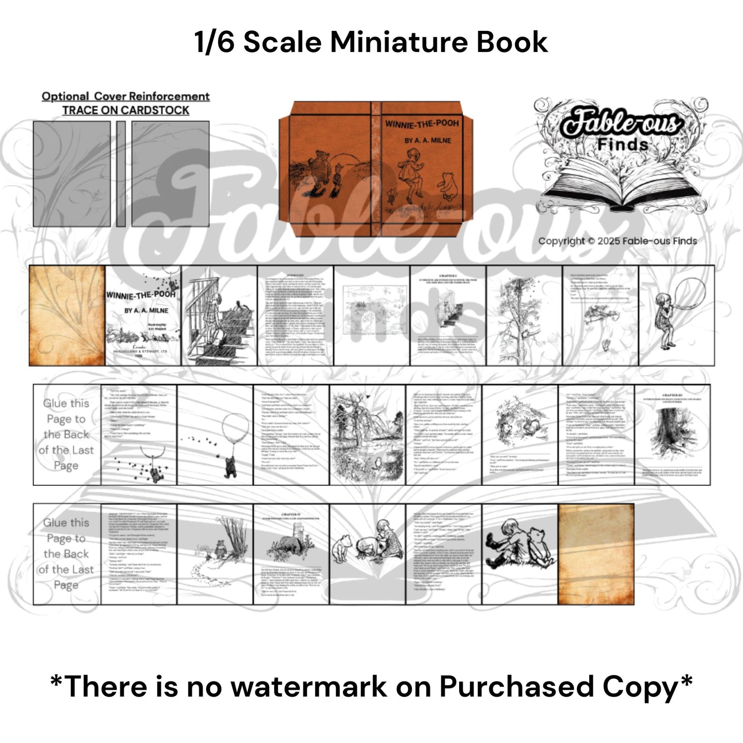 Printable Winnie the Pooh Miniature Book - Instant PDF Download