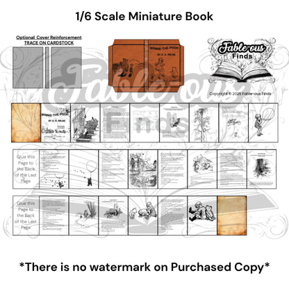 Printable Winnie the Pooh Miniature Book - Instant PDF Download