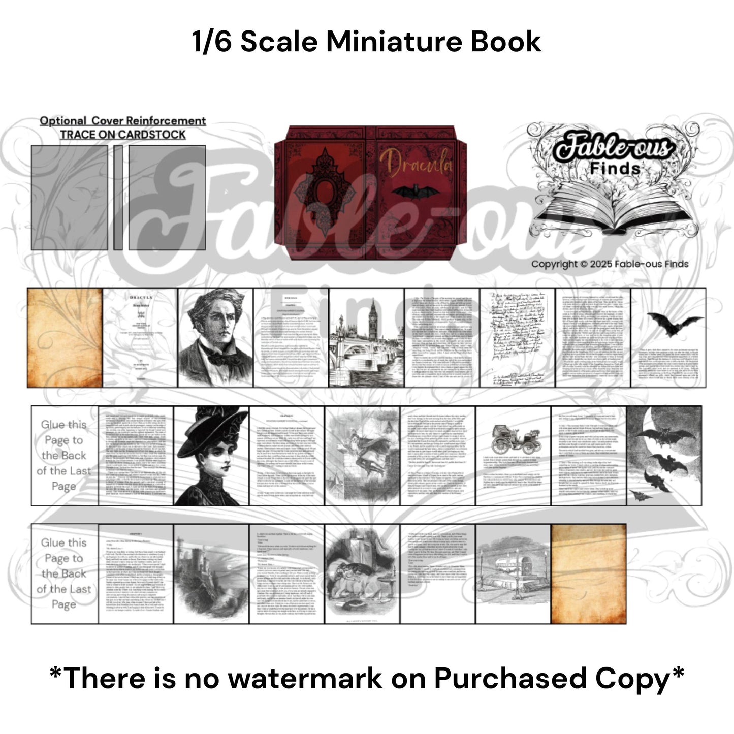 Printable Dracula Miniature Book - Instant PDF Download