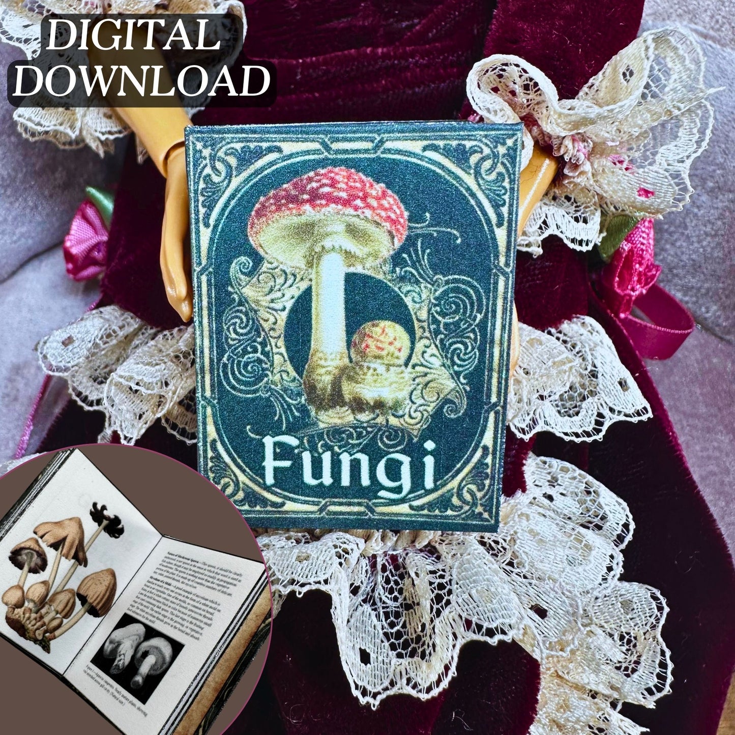 Printable Fungi Miniature Reference Book - Instant PDF Download