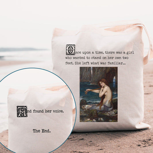 And Found Her Voice - The Little Mermaid Classic Art Cotton Canvas Tote Bag