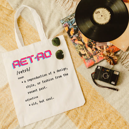 Retro Definition Cotton Canvas Tote Bag