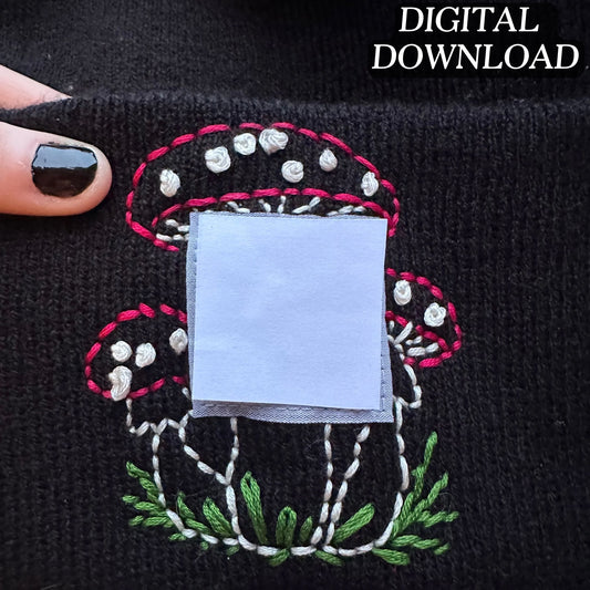 Beanie Cap Floral Hand Embroidery PDF Pattern - Printable Stick & Stitch Designs - Instant Download