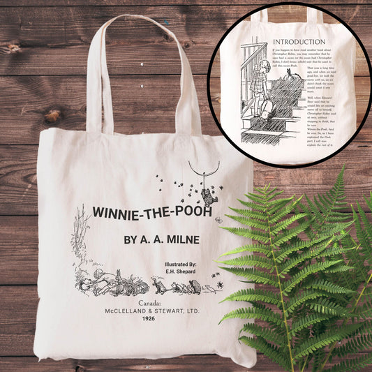 Classic Winnie the Pooh Book Cover Tote Bag